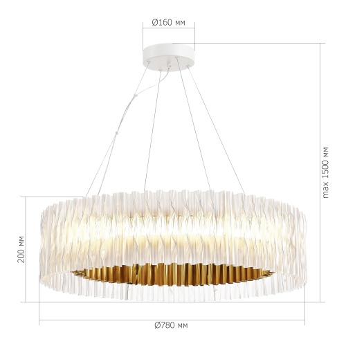 SL6012.213.01 Светильник подвесной ST-Luce Золотистый/Прозрачный LED 1*87W 3000K НАЗАРЕ
