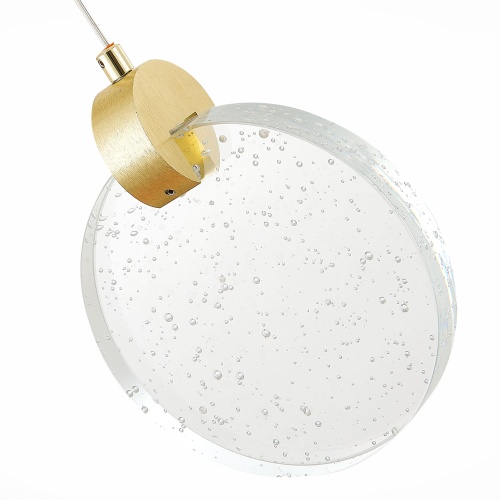 SL6104.203.01 Подвес ST-Luce Золотистый/Прозрачный,С пузырьками воздуха LED 1*3W 3000K МОНТЕЧЕЛИО