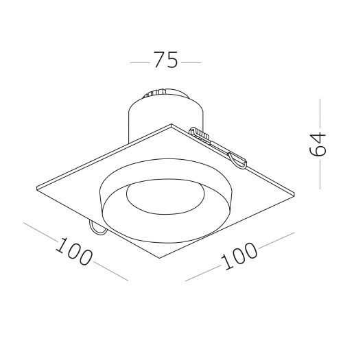 ST758.438.10 Св-к встр. Черный, Белый LED 1*10W 3000K 700Lm Ra>90 36° IP44 D79xH61 85-265V Встраиваемые светильники