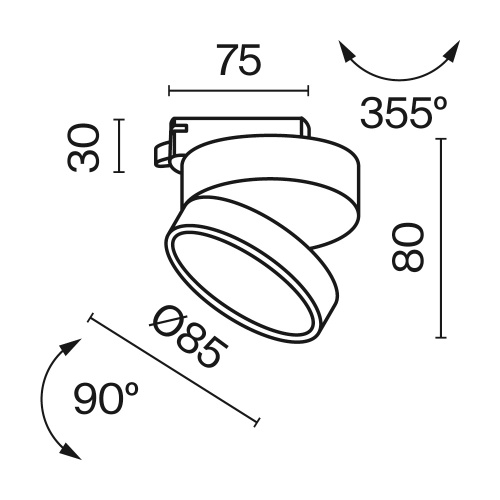 Трековый светильник Technical TR007-1-12W3K-W-1