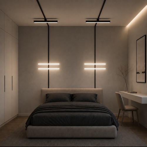 ST802.436.12 Магнитный трековый светильник Черный LED 1*12W 3000K 700Lm Ra>90 120° IP20 L405xW22,5xH СКАЙЛАЙН 48V