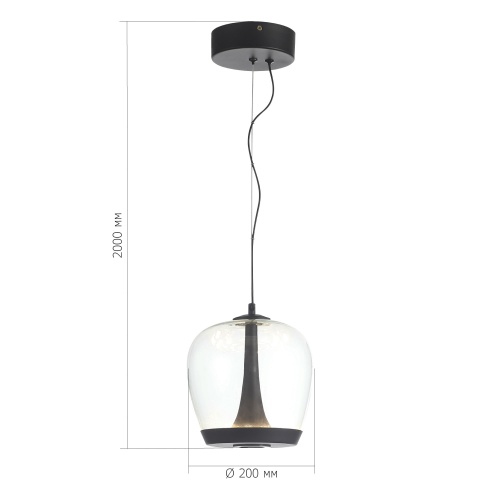 SL6014.423.01 Светильник подвесной ST-Luce Черный/Прозрачный, Черный LED 1*17W 3000K РИПЛ