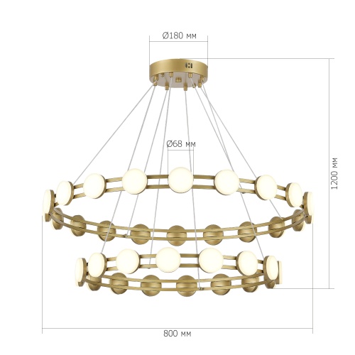 SL6610.203.36 Светильник подвесной ST-Luce золотистый/белый LED 1*70W 4000K МОНРО