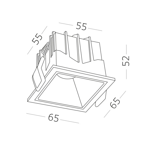 ST757.538.10S Св-к встр. Белый LED 1*10W 3000K 700Lm Ra >90 60° IP20 L65xW65xH52 85-265V Встраиваемые светильники